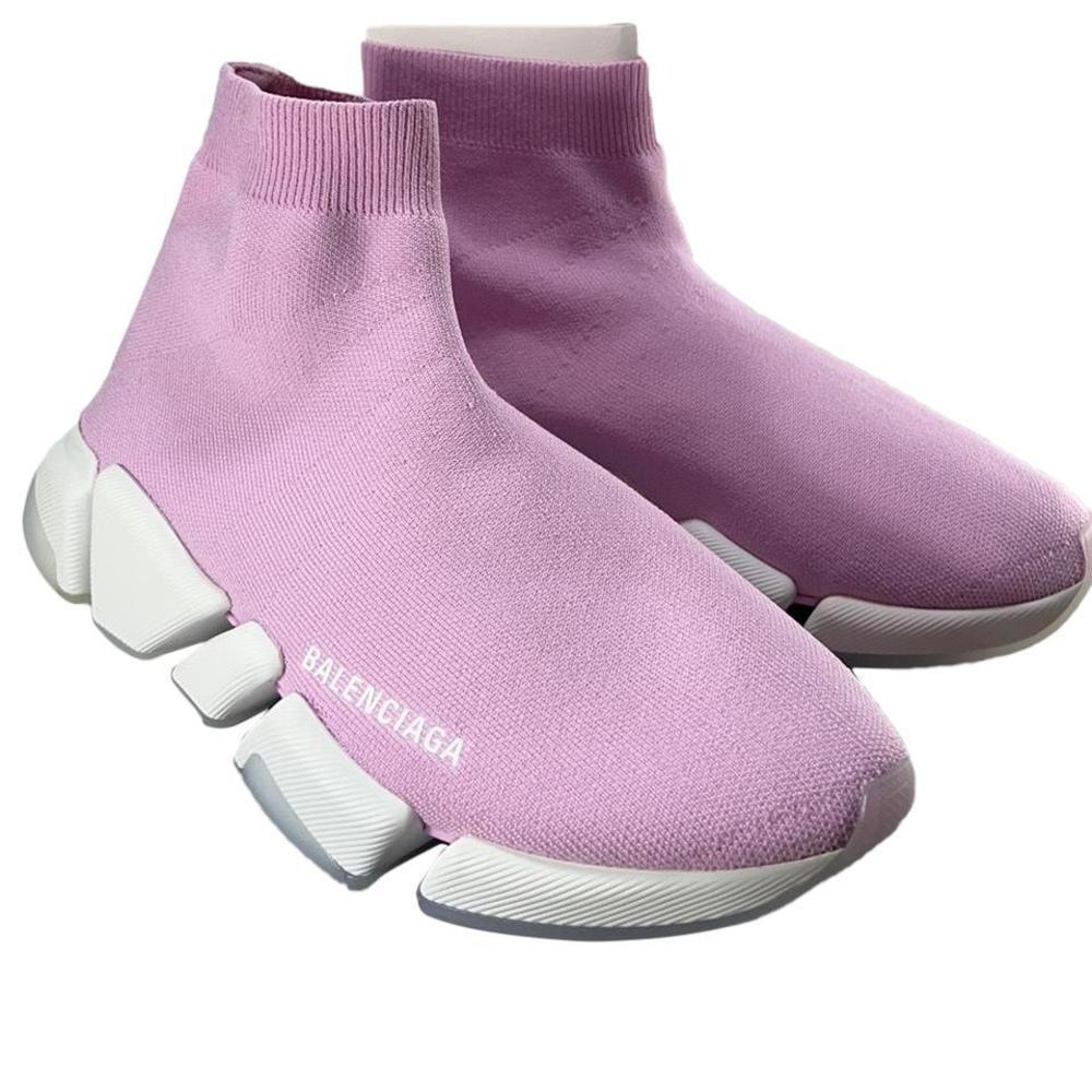 women's Recycled pink White Knit Speed 2.0 Stretch Sock Sneakers E605